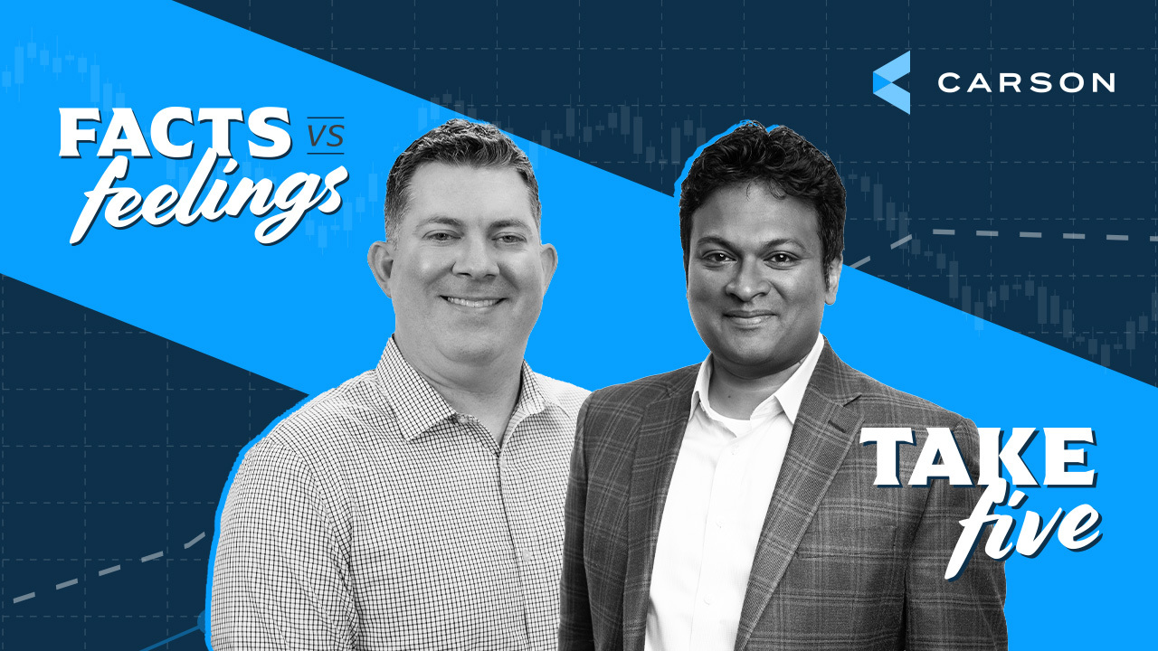 A blue background with headshots of Ryan Dietrick, Chief Market Strategist, and Sonu Varghese, VP, Global Macro Strategist.